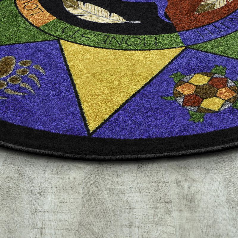 Joy Carpets Kid Essentials Spirit of Truth 13'2 Round Area Rug in Color Multi