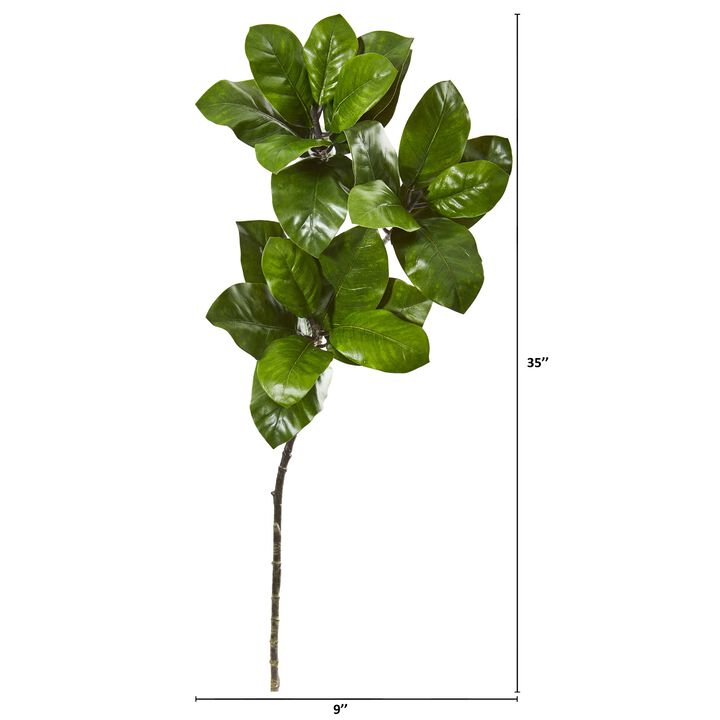 HomPlanti 35" Magnolia Leaf Artificial Spray Plant (Set of 3)