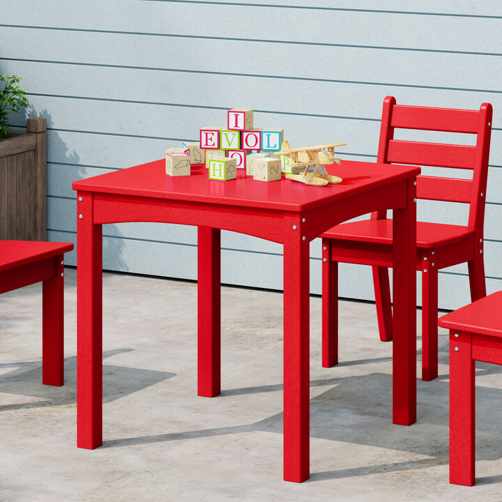 WestinTrends Kids 24" Wide HDPE Plastic Childrens Square Dinner Table