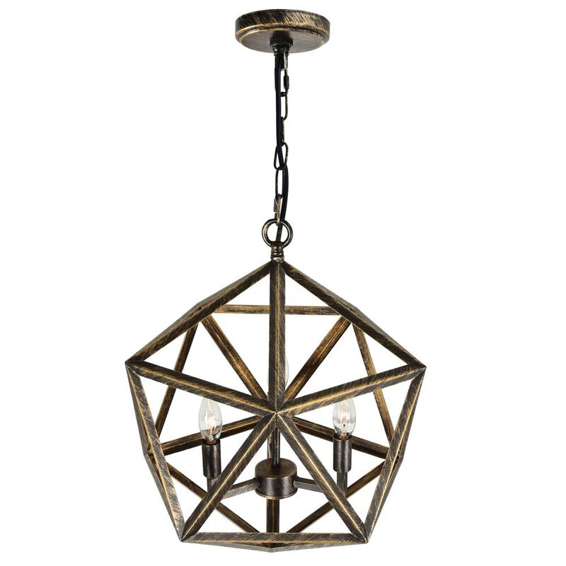 CWI Lighting Amazon 3 Light Up Pendant With Antique forged copper Finish