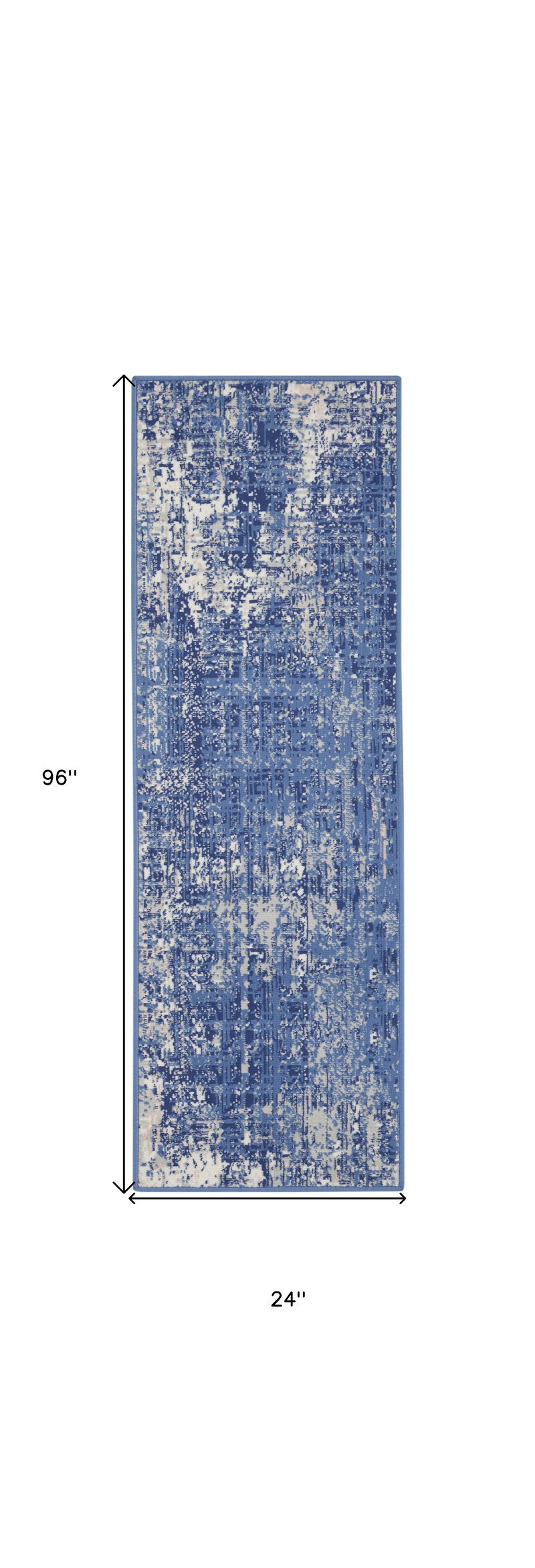 HomeRoots Abstract Distressed Non Skid Runner Rug image number 2