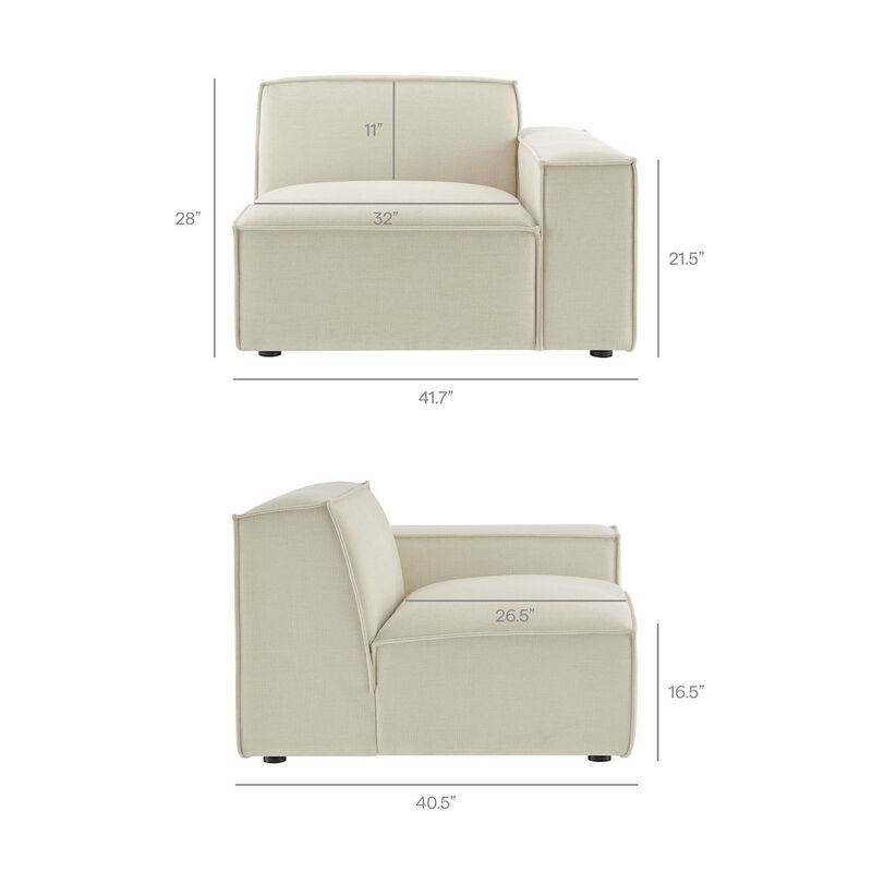 Restore 3-Piece Performance Fabric Upholstered Modular L-Shaped Sectional Sofa image number 4