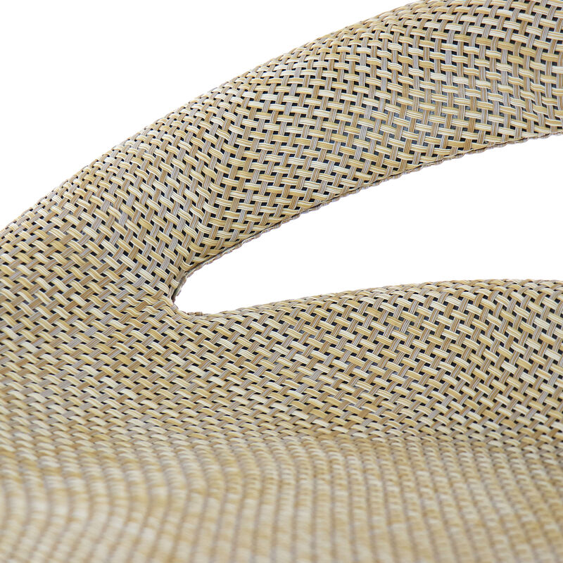 Elama 2 Piece Adjustable Rattan Barstool in Tan with Chrome Base