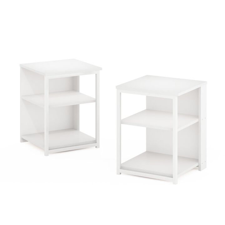 Camnus Modern Living End Table, Set of 2, Solid White