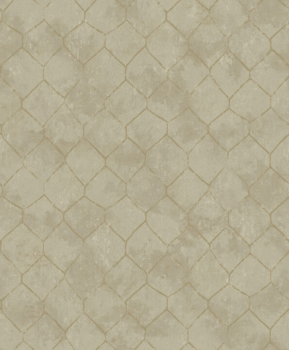 Rauta Gold Hexagon Tile Wallpaper (Set of 2)