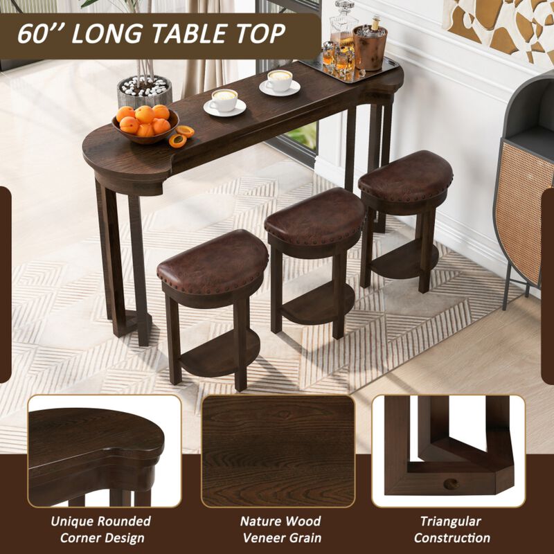 Stulum Farmhouse 4‑Piece Bar Table Set image number 5