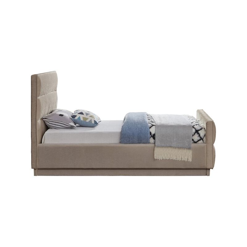 Meridian Furniture Paxton Beige Chenille Fabric Twin Bed