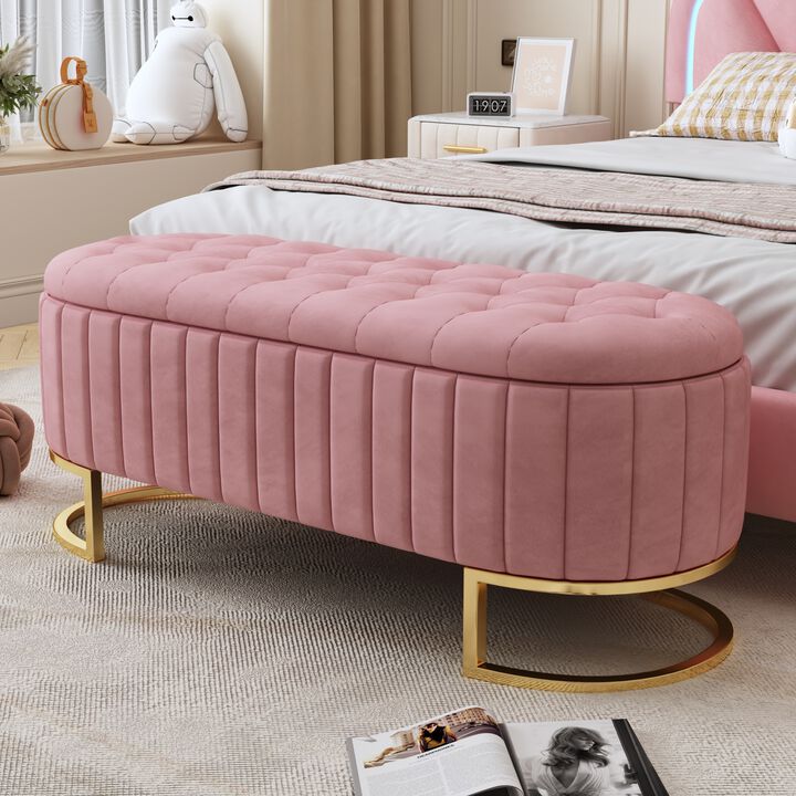 Scajul Elegant Upholstered Storage Ottoman