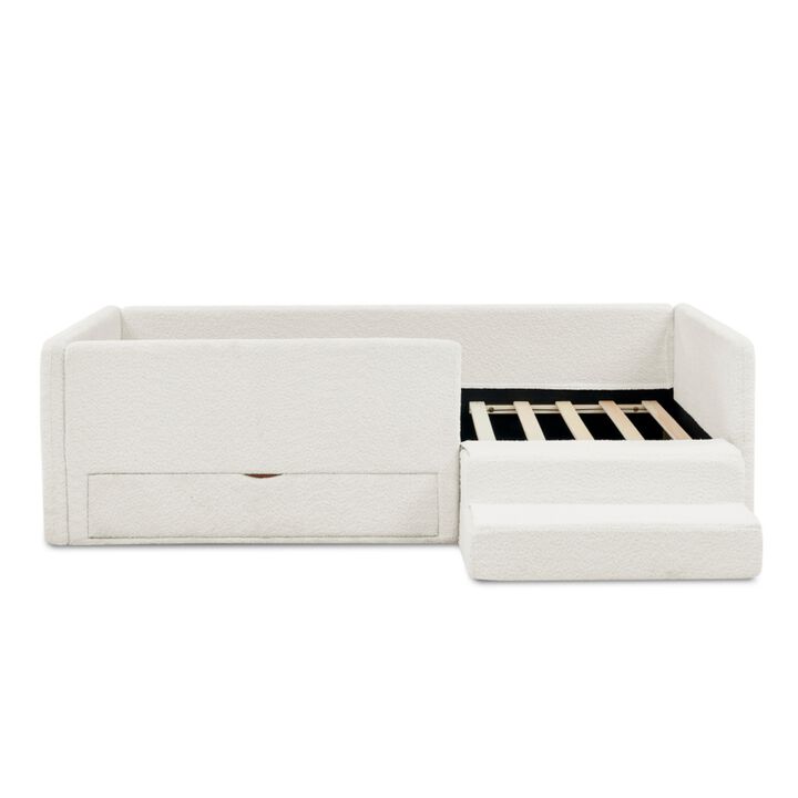 Josmok Multi-Functional Boucle Upholstered Toddler Bed