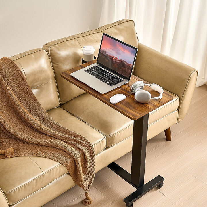 Mobile Laptop Table &ndash; Height Adjustable Overbed Desk For Home & Office
