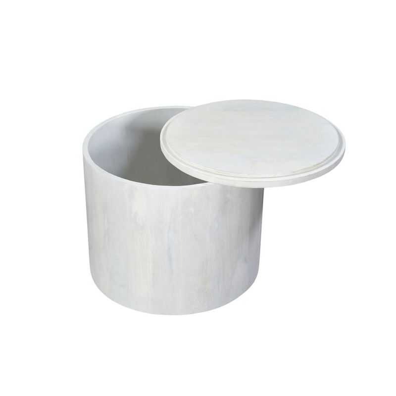 Carolina Chair & Table Sable 30 Round Nesting Coffee Table - Whitewash