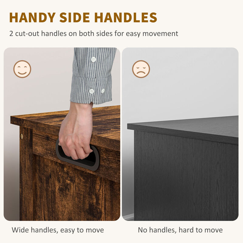 Storage Bench with Cushion, Multi-Functional Seat and Hidden Storage for Home