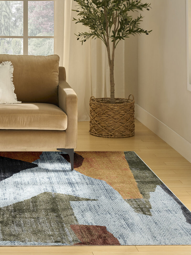 Nordic NRC18 Turquoise/Multicolor 2' x 6' Rug