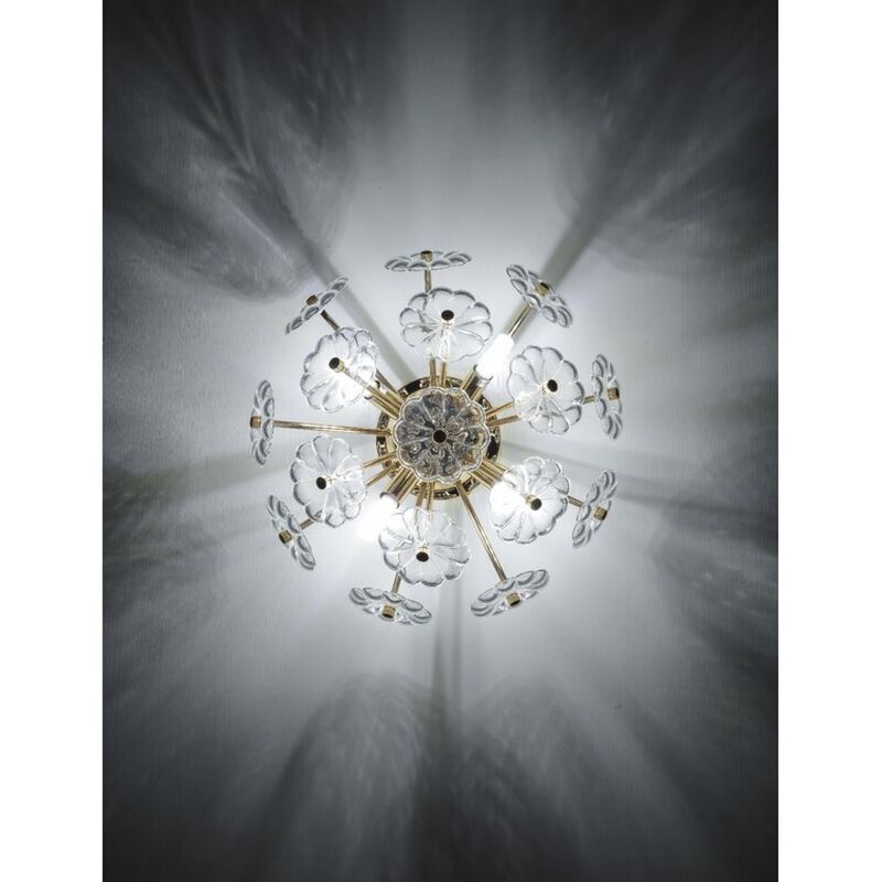 ELEMENT ACE Modern Flush Mount Ceiling Light with Electroplated Finish Glass Petal Lampshade for Bedroom Hallway Kitchen Living Room Nursery Indoor Lighting image number 6