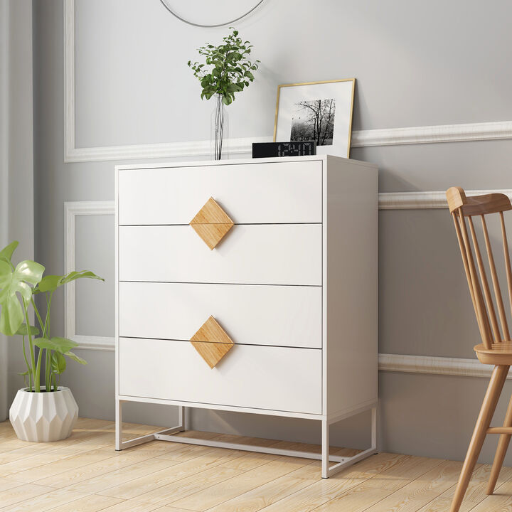 Solid wood special SHAPED square handle design with 4 drawers bedroom furniture dressers