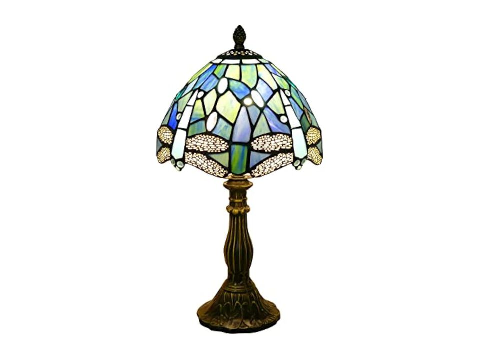 Tiffany Style Stained Glass Dragonfly Table Lamp For Living Room Bedroom
