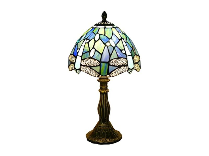 Tiffany Style Stained Glass Dragonfly Table Lamp For Living Room Bedroom image number 0