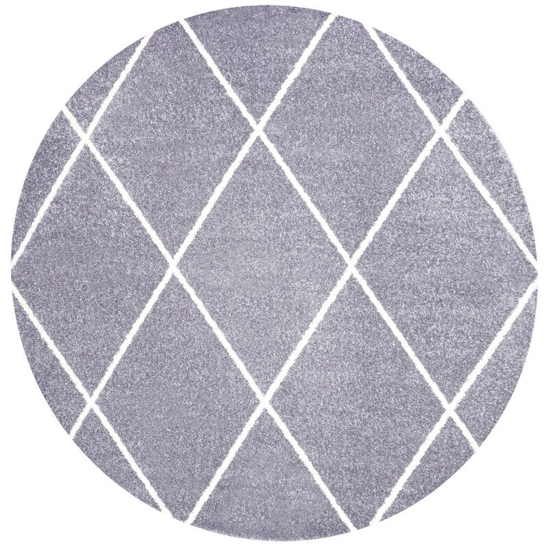 Cole Minimalist Diamond Trellis Round Area Rug