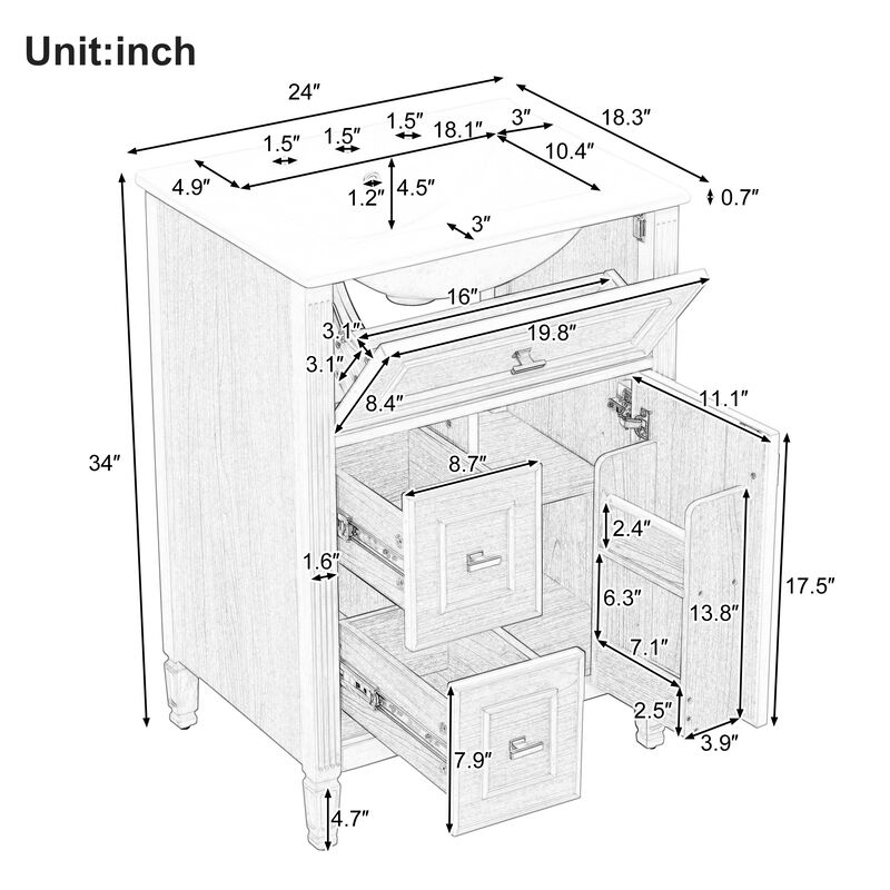 Vockne Bathroom Vanity with Sink image number 6