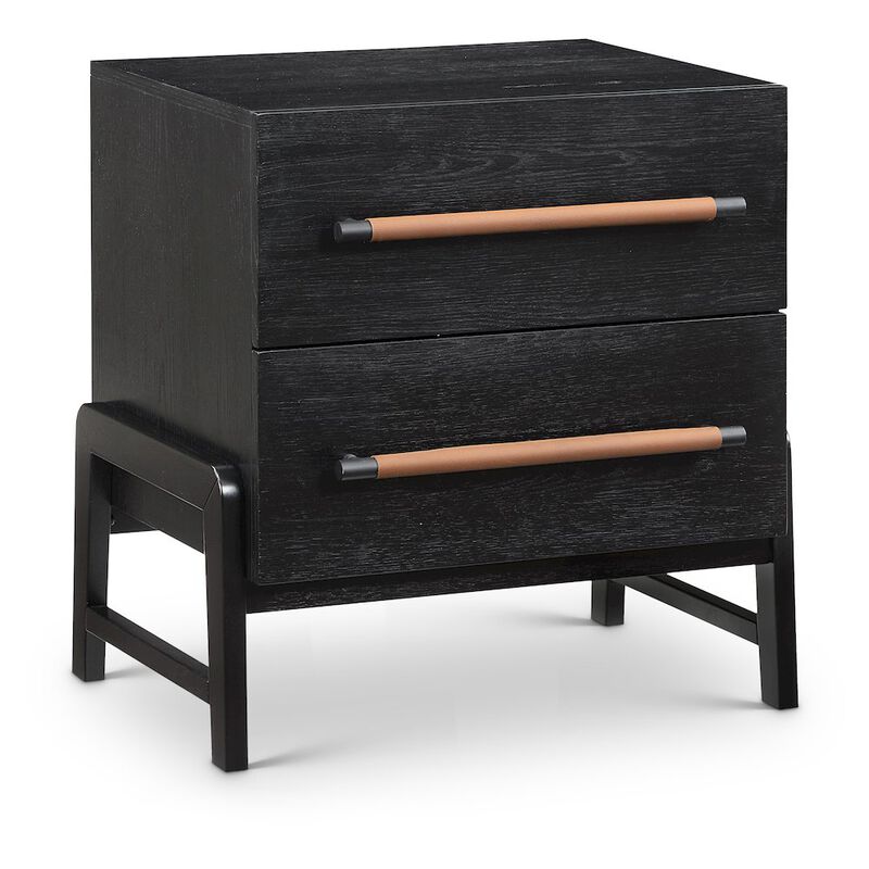Meridian Furniture Kaya Black Vegan Leather Night Stand