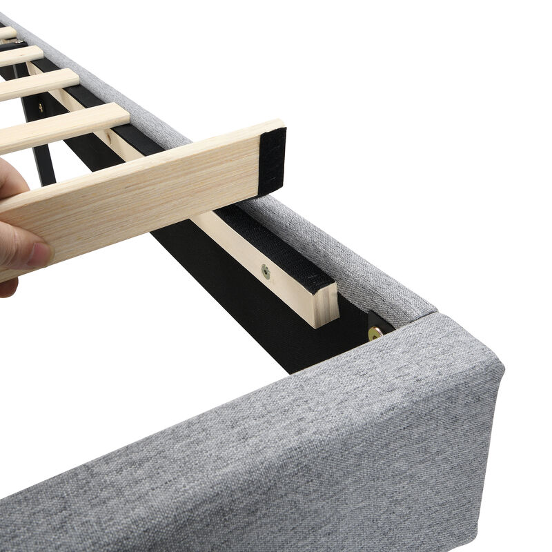 Merax Bed Frame with Storage Headboard & Built-In Charging