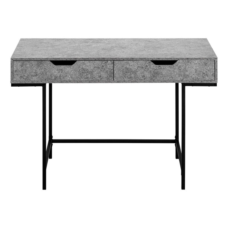 Monarch Specialties I 7559 Computer Desk, Home Office, Laptop, Storage Drawers, 48"L, Work, Metal, Laminate, Grey, Black, Contemporary, Modern