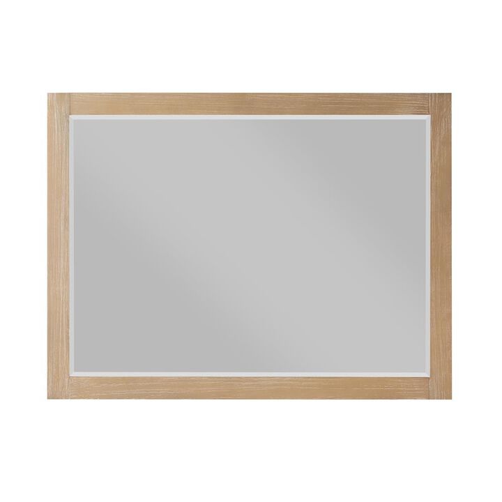 Altair 48 Rectangular Bathroom Wood Framed Wall Mirror in Weathered Pine