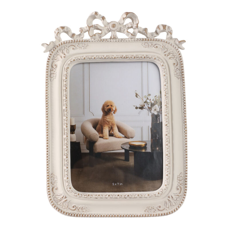 5x7 Resin Shabby Chic Photo Frame, Ivory image number 0