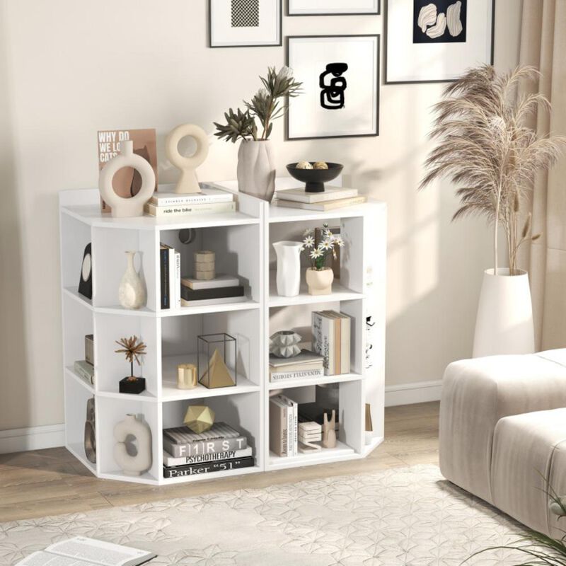 3-Tier Corner Cabinet with Charging Station for Bedroom