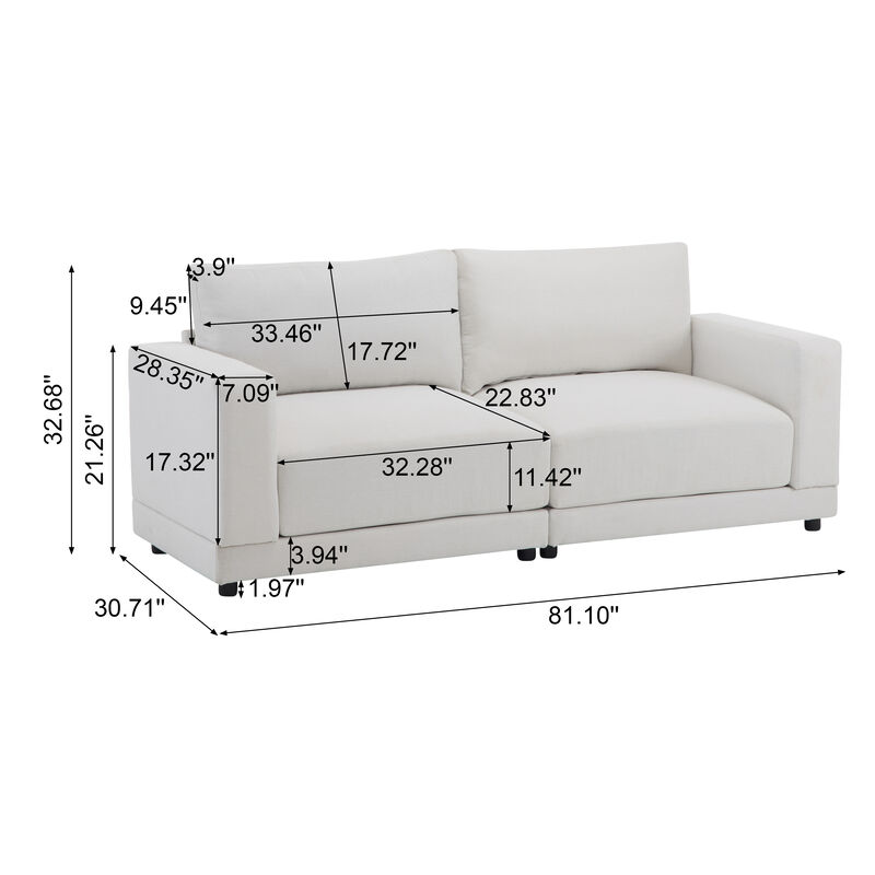 Merax Modern Fabric Loveseat Sofa