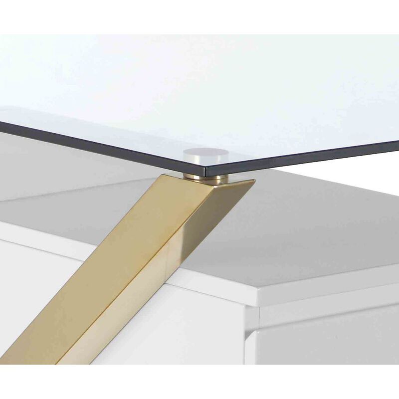 Pangea Home Gold Beverly Desk Large White