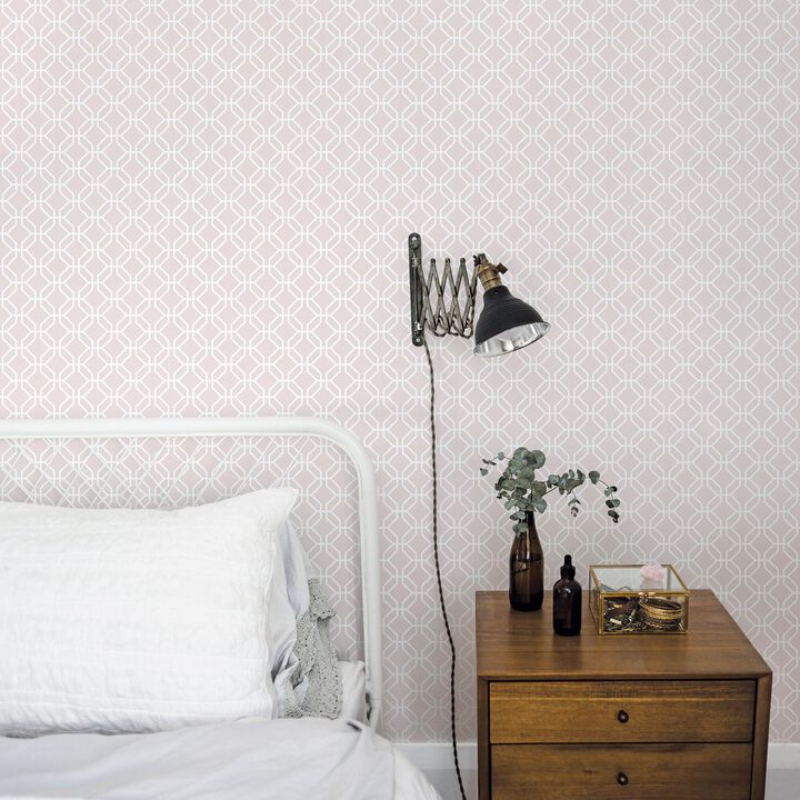 Secret Garden Trellis Negative Pink Wallpaper G78521