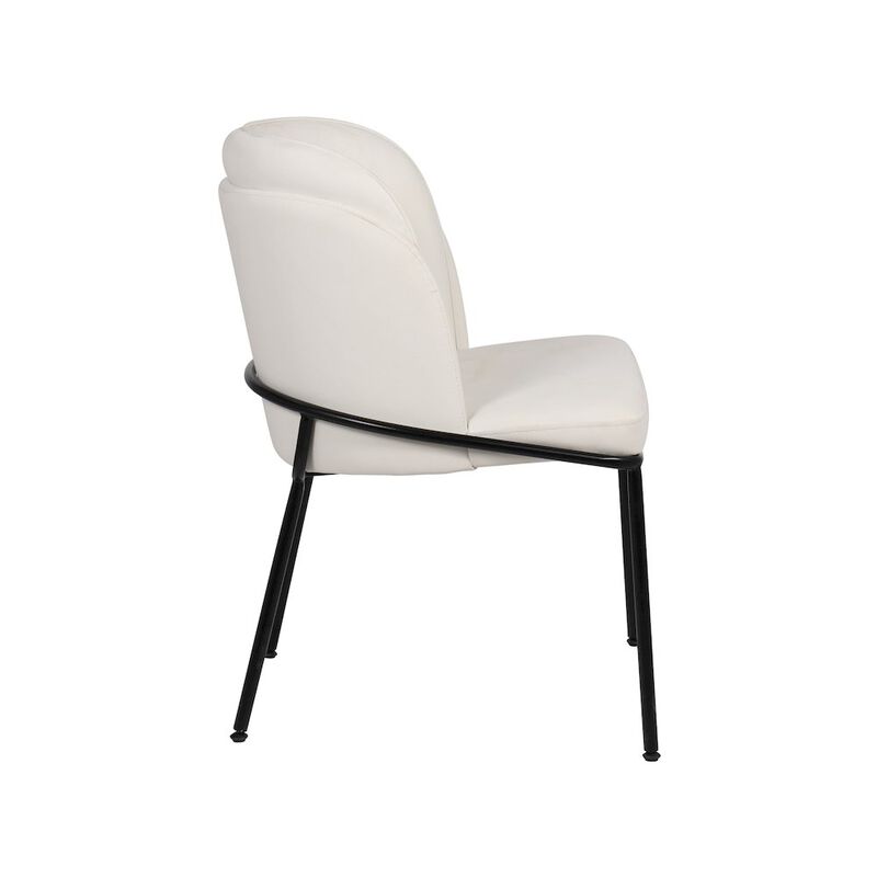 Meridian Furniture Jagger White Vegan Leather Dining Chair, Set of 2