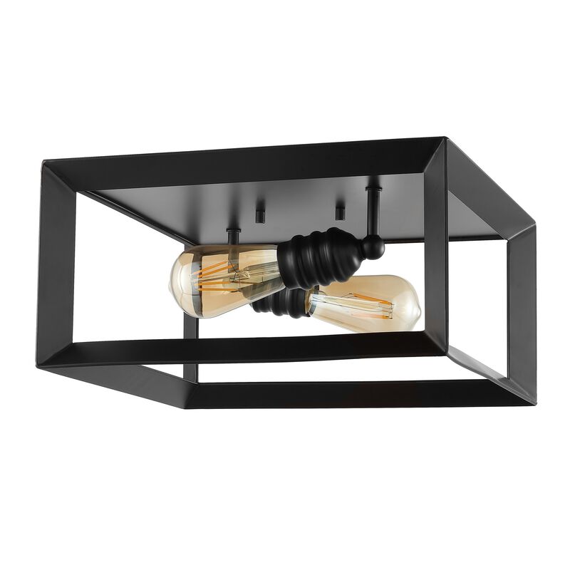 Marfa 2-Light Iron Modern Farmhouse LED Flush Mount
