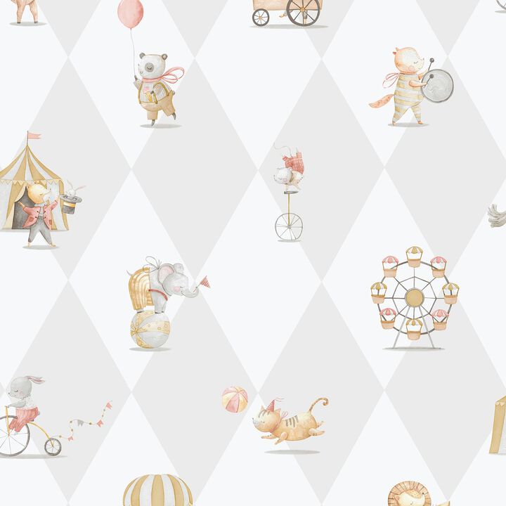 Bambino Cirque Silver Grey Wallpaper 282-3