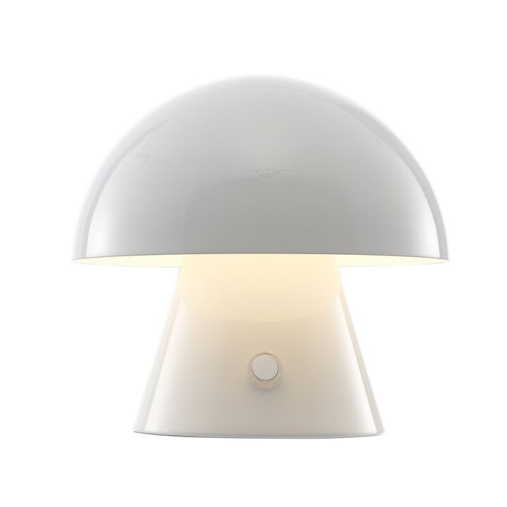 Porcini Contemporary Bohemian Rechargeablecordless Iron Integrated LED Mushroom Table Lamp