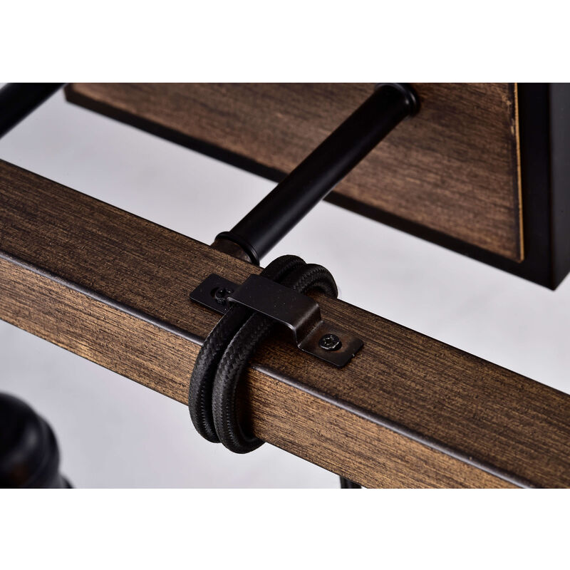Dalia 6-light Antique Black and Faux Wood Grain Finish Wall Sconce image number 2