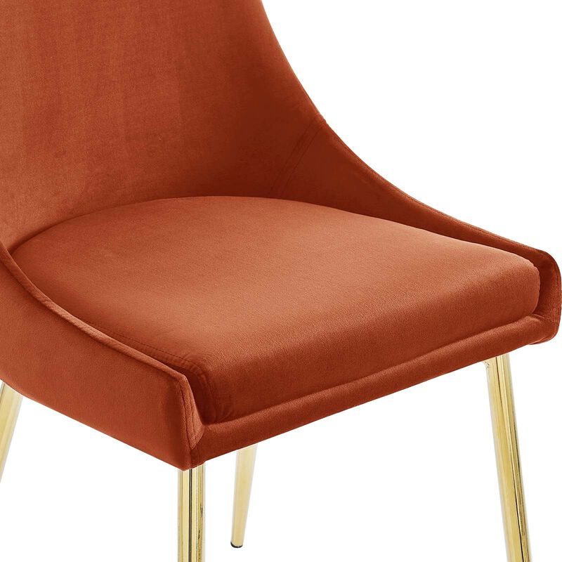 Modway Viscount Performance Velvet Dining Chairs-Set of 2, Orange