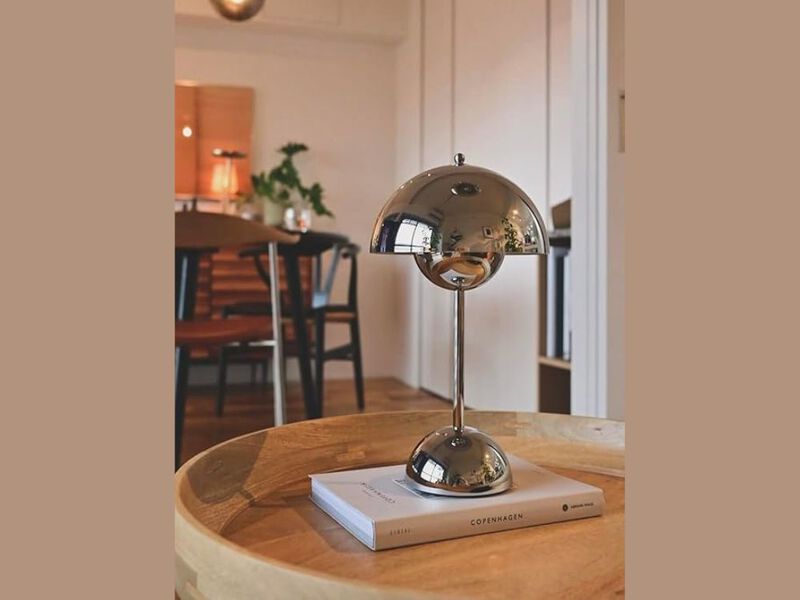 Nordic Minimalist Mushroom Lamp 12" Cordless Touch Dimmable Rechargeable Desk Lamp image number 1
