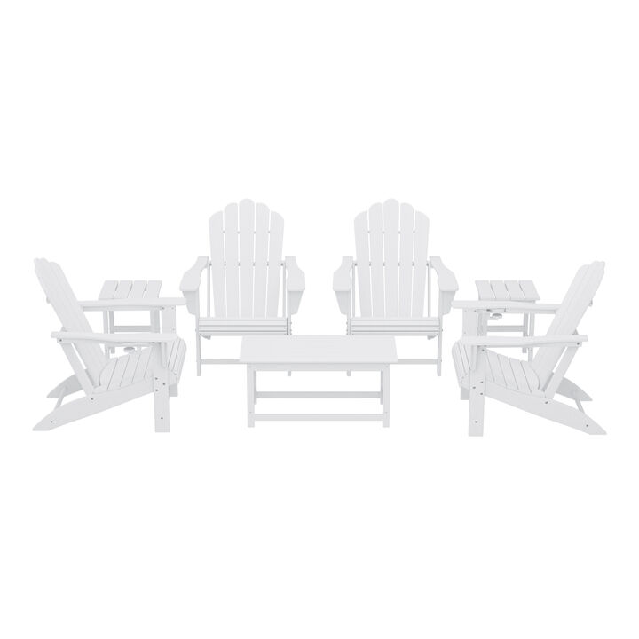 WestinTrends 7-Piece HDPE Outdoor Patio Furniture Adirondack Conversation Set