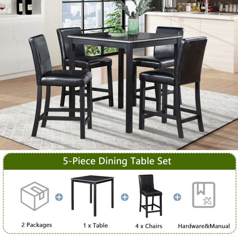 Zograk 5‑Piece Counter Height Dining Table Set image number 6
