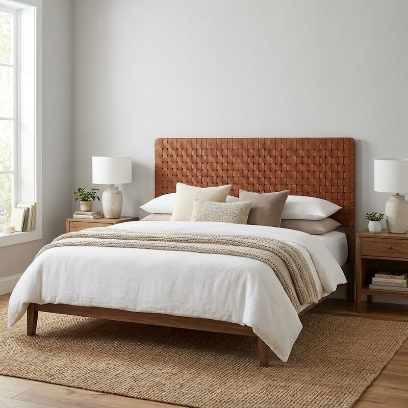 Vegan Leather King Headboard withDesign and Durable Frame image number 3