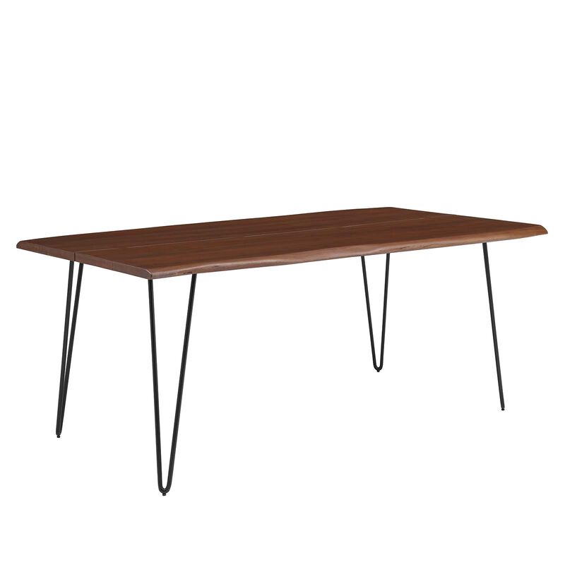 Modway - Ardor 74" Live Edge Acacia Wood Dining Table Black Walnut image number 0