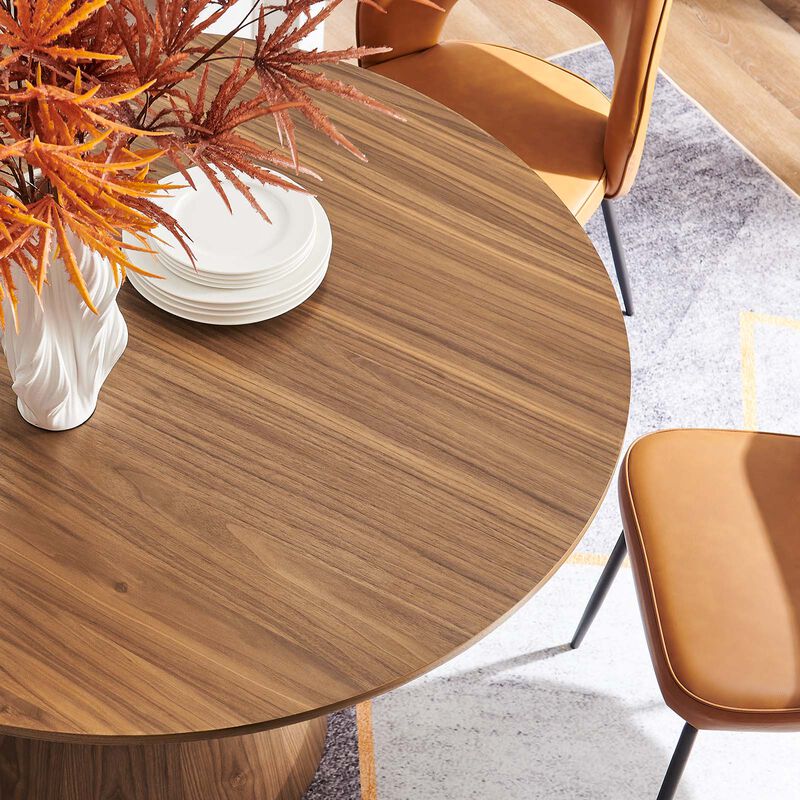 Modway - Provision 47" Round Dining Table Walnut