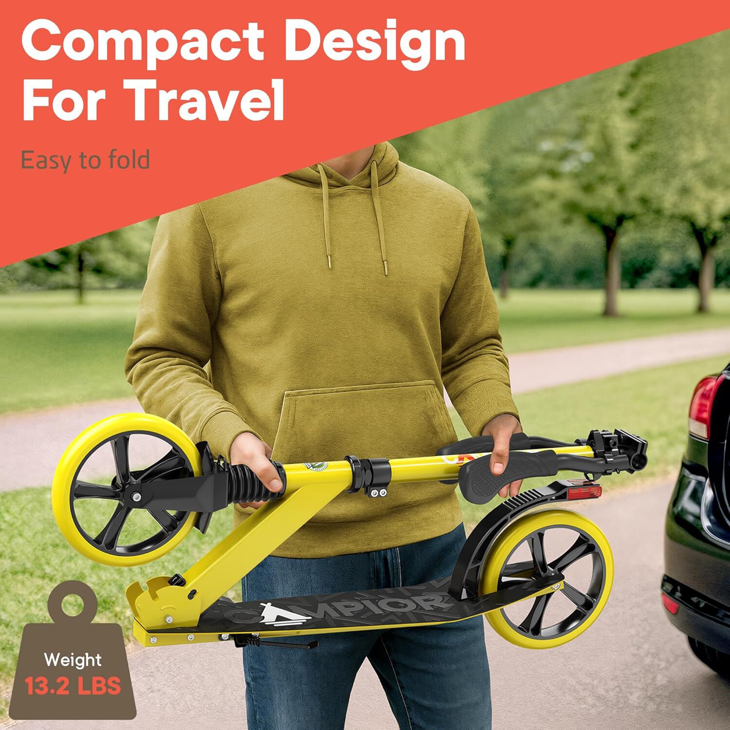 Kick Scooter for Ages 6+, for Kids, Teens, and Adults, Max Load