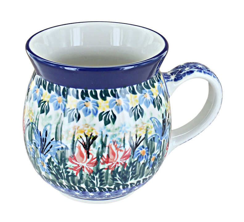 Blue Rose Polish Pottery Mardi Gras Bubble Mug