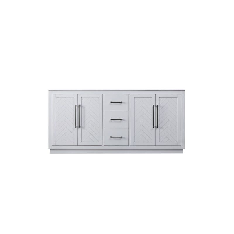 Elegant Kitchen and Bath 72 inch Double Bathroom Vanity in Grey