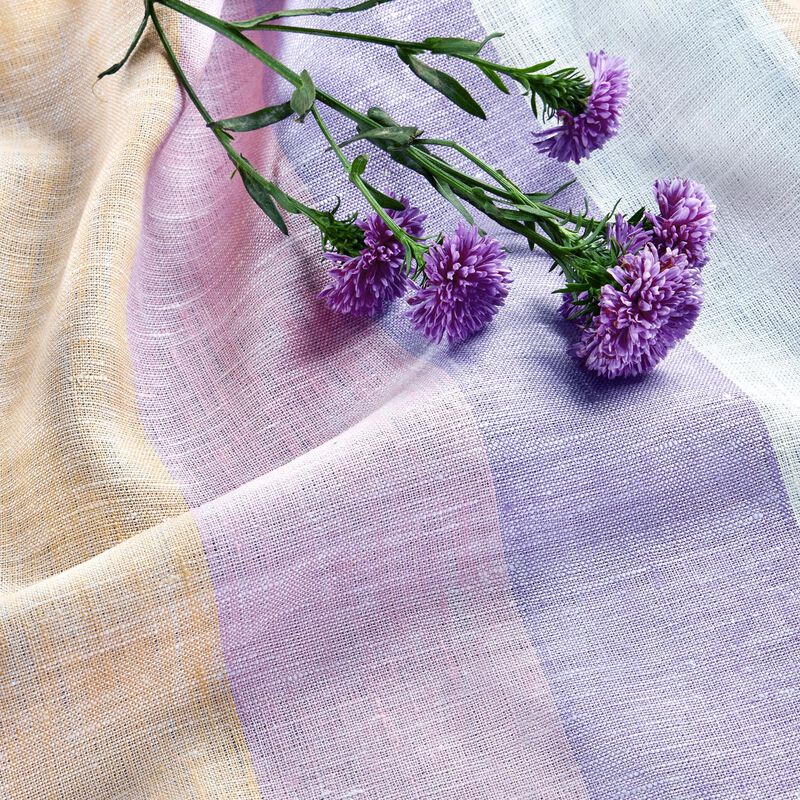 Solino Home 100% Pure Linen Round Tablecloth - Gelato Stripe