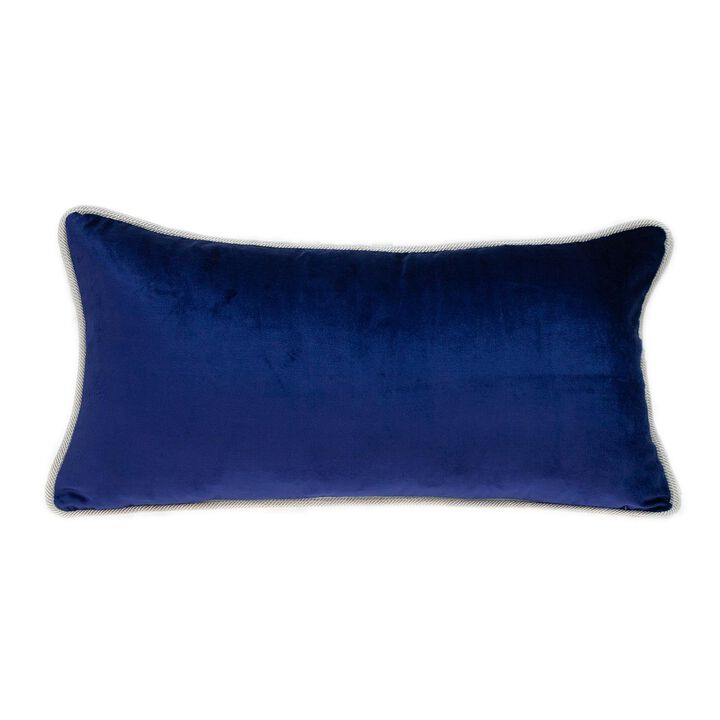 24"  Blue Cotton Transitional Throw Pillow