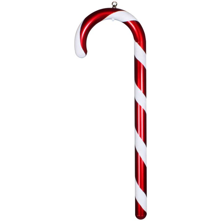 Vickerman 24" Red and White Candy Cane Christmas Ornament - Glitter Accent - Shatterproof Plastic - Festive Ornament - Candy Ornaments - Easy Hanging Loop